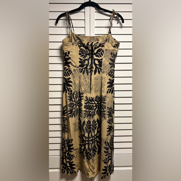 COPY - Manuhealii Black and Tan Slip Dress Spaghetti Strap Resort Wear - Picture 2 of 13